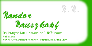 nandor mauszkopf business card